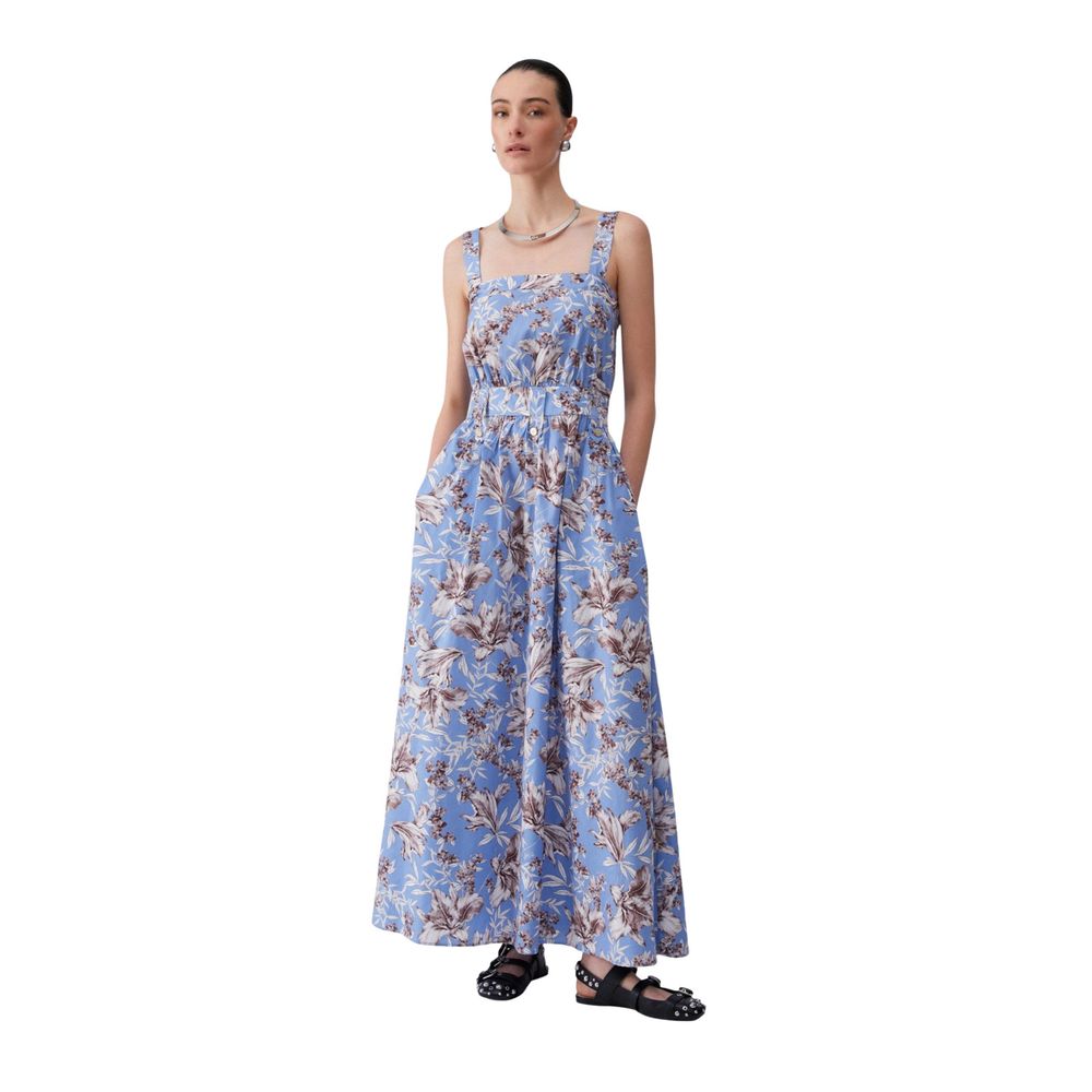 Blue Cotton Long Dress