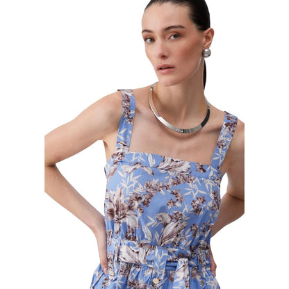 Blue Cotton Long Dress