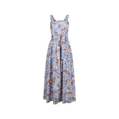 Blue Cotton Long Dress