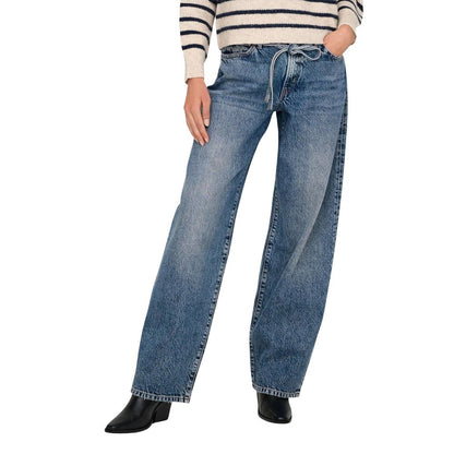 Light Blue Cotton Bootcut Jeans