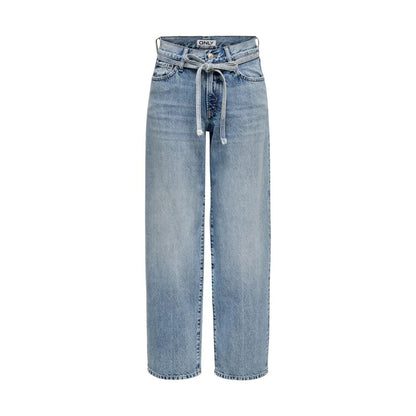 Light Blue Cotton Bootcut Jeans