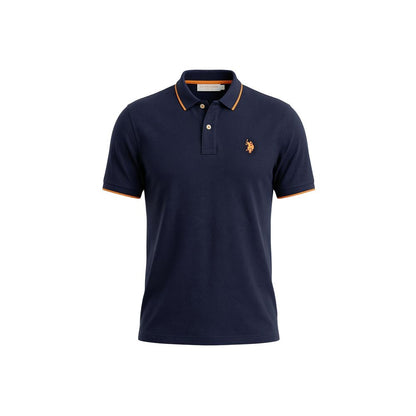 Blue Cotton Polo Shirt