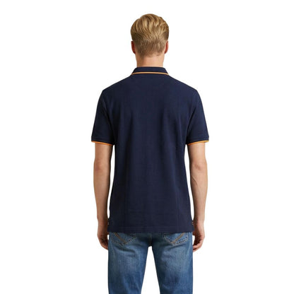 Blue Cotton Polo Shirt