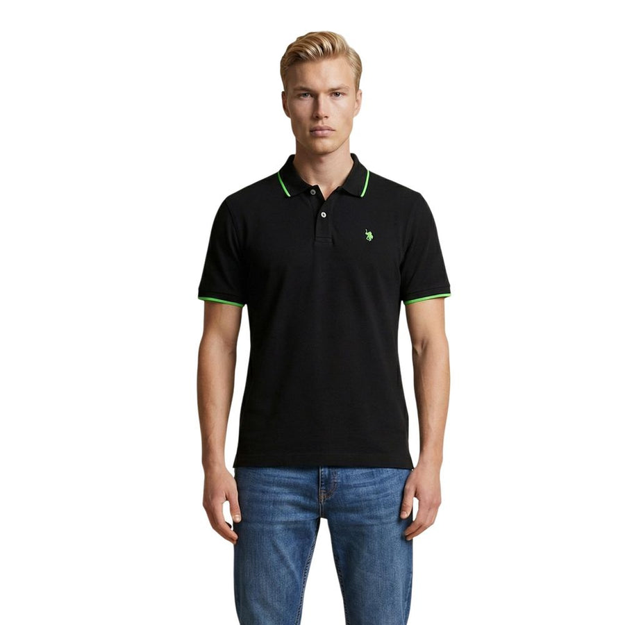 Black Cotton Polo Shirt