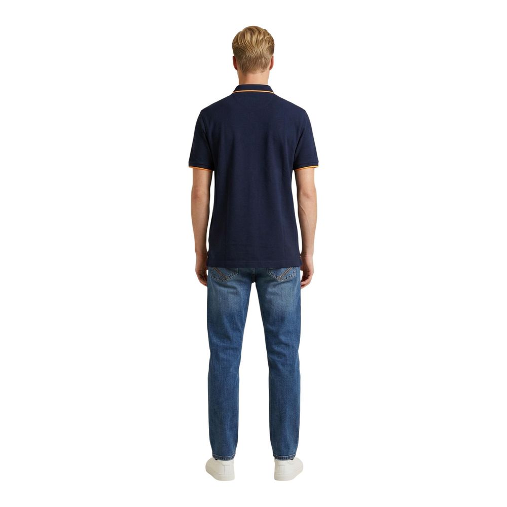 Blue Cotton Polo Shirt