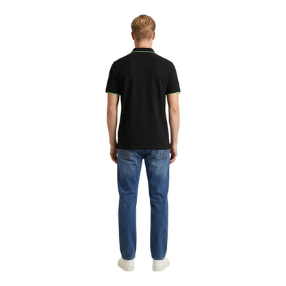Black Cotton Polo Shirt