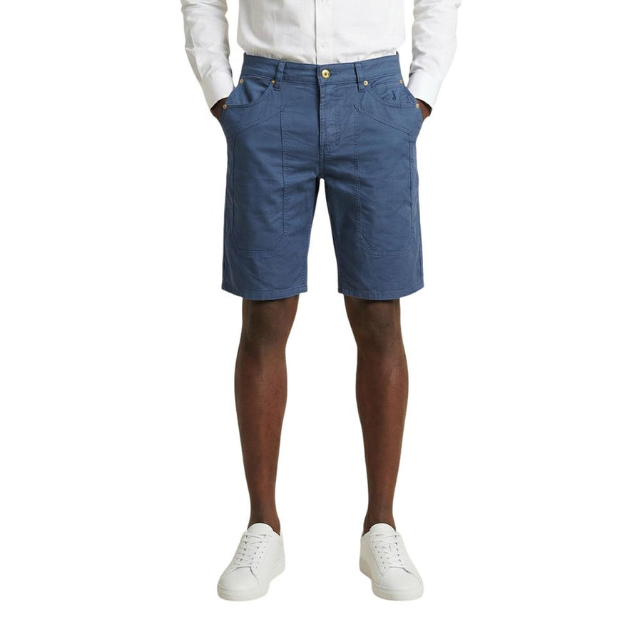 Blue Cotton Bermuda Shorts