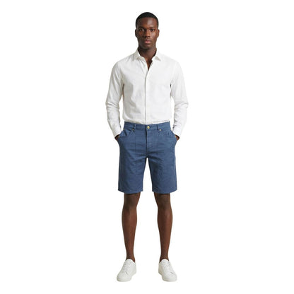 Blue Cotton Bermuda Shorts