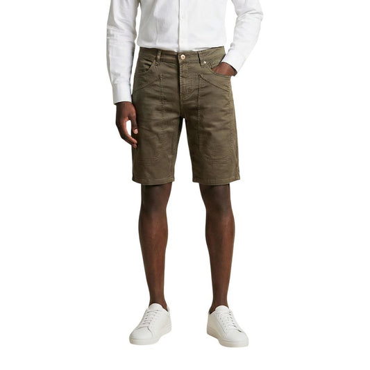 Bicolor Cotton Bermuda Shorts