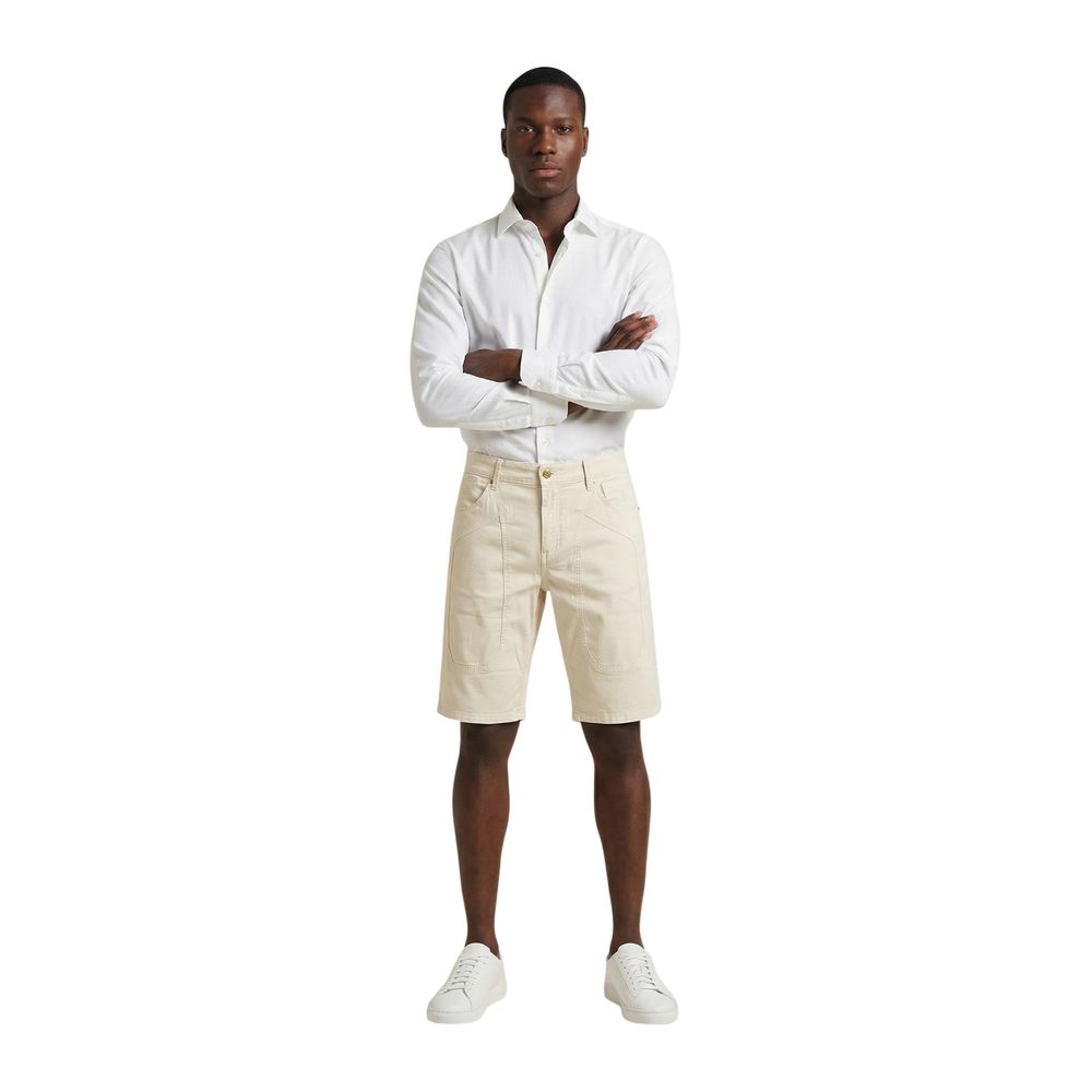 Cream Cotton Bermuda Shorts
