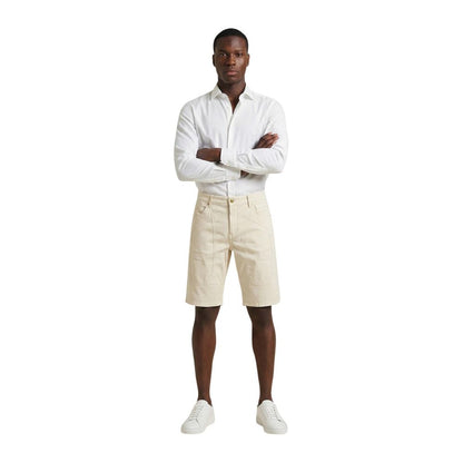 Cream Cotton Bermuda Shorts
