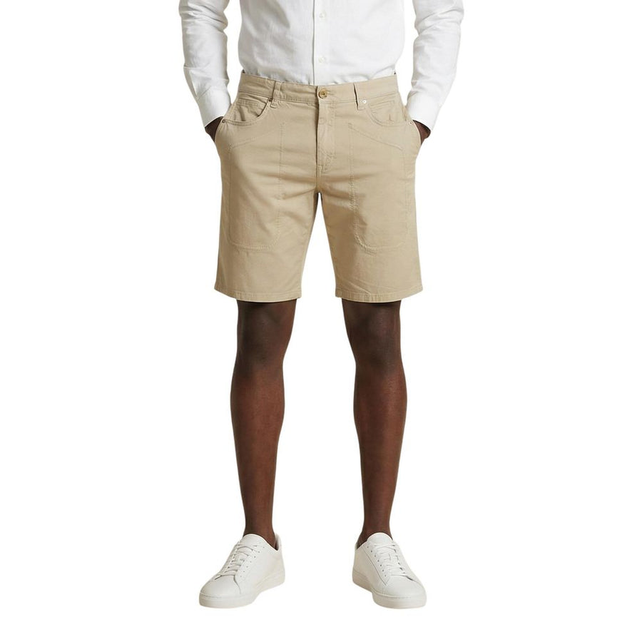 Beige Cotton Bermuda Shorts