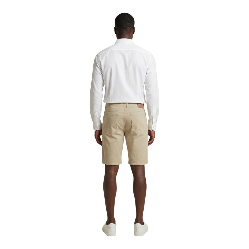 Beige Cotton Bermuda Shorts