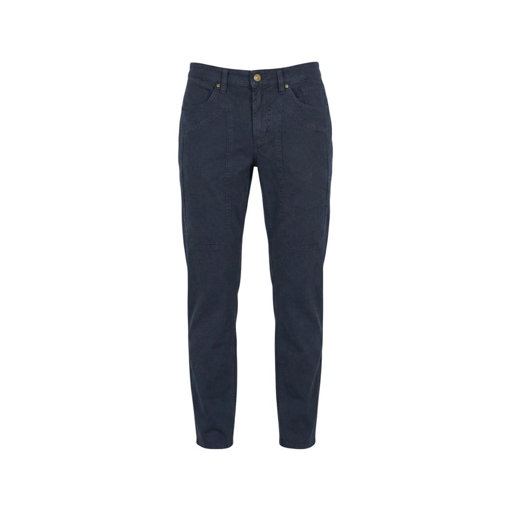Blue Elastane Skinny Pants