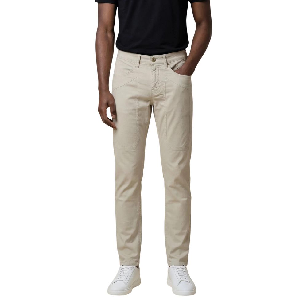 Gray Elastane Skinny Pants