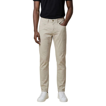 Gray Elastane Skinny Pants