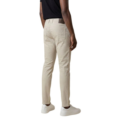 Gray Elastane Skinny Pants