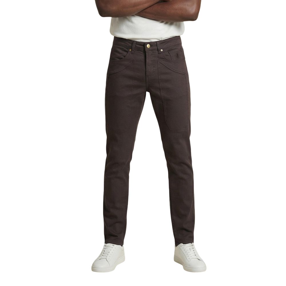 Brown Cotton Skinny Jeans
