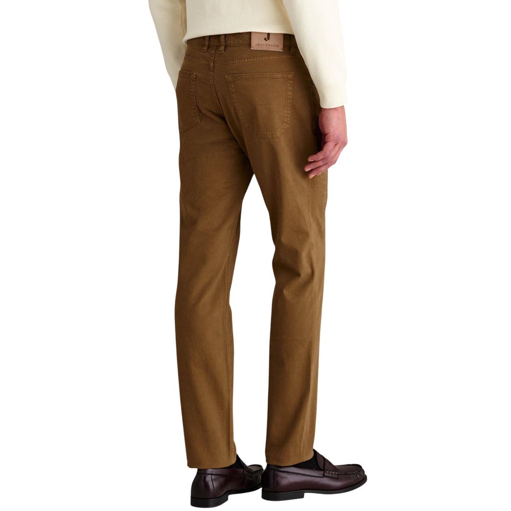 Beige Elastane Skinny Pants