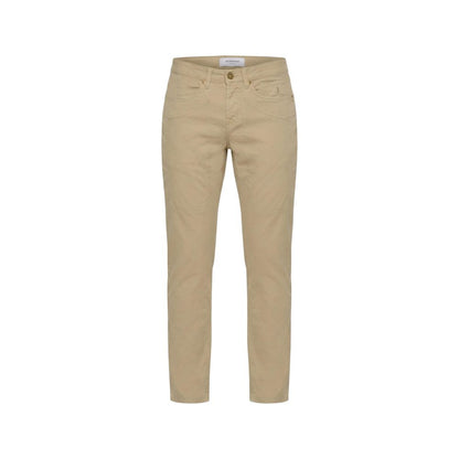 Beige Elastane Skinny Pants