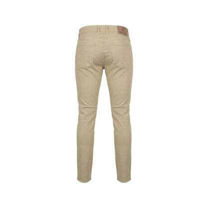Beige Elastane Skinny Pants