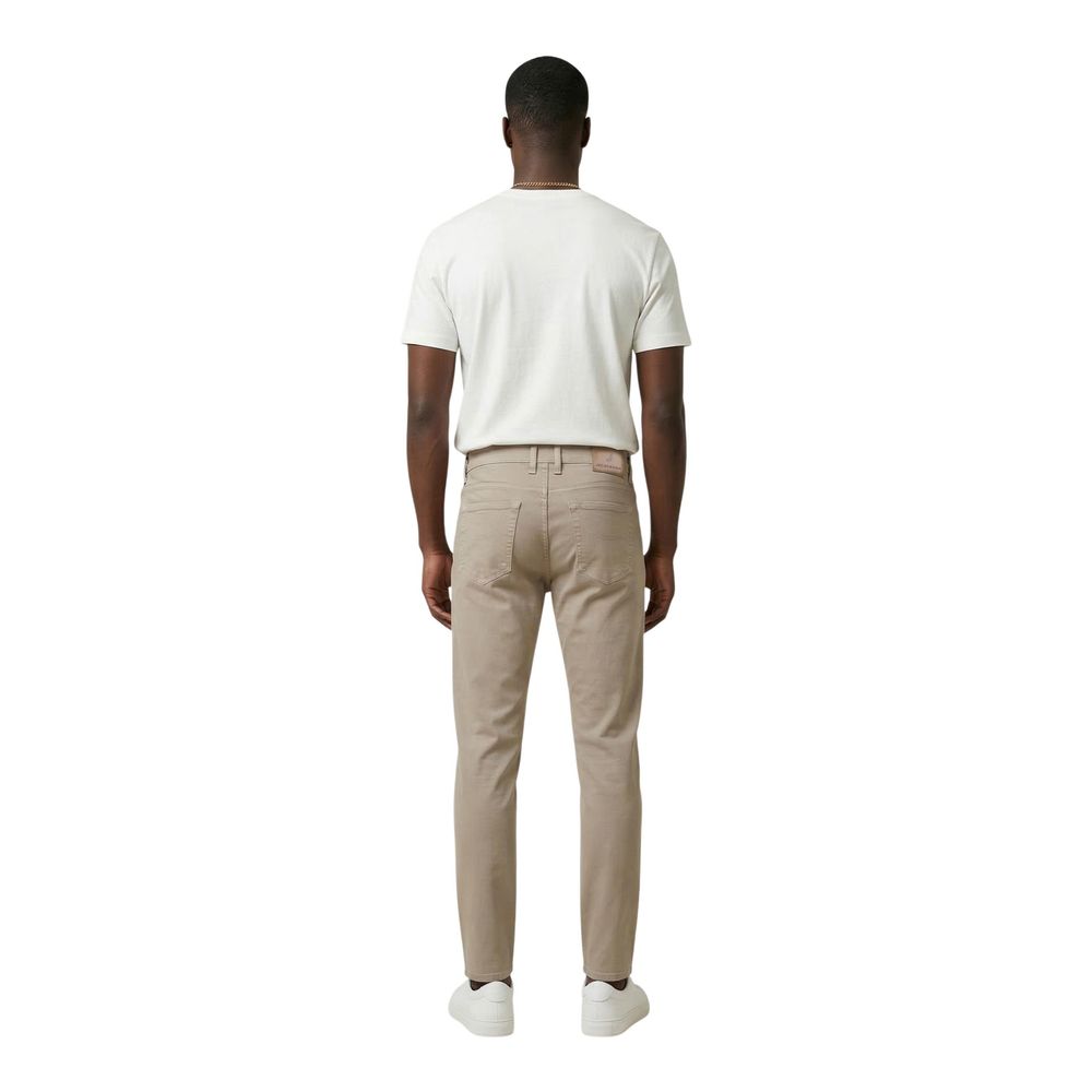 Beige Cotton Skinny Jeans