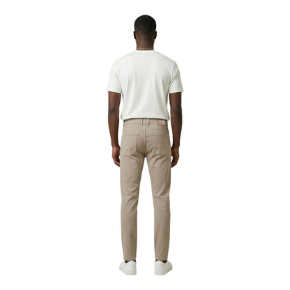 Beige Cotton Skinny Jeans
