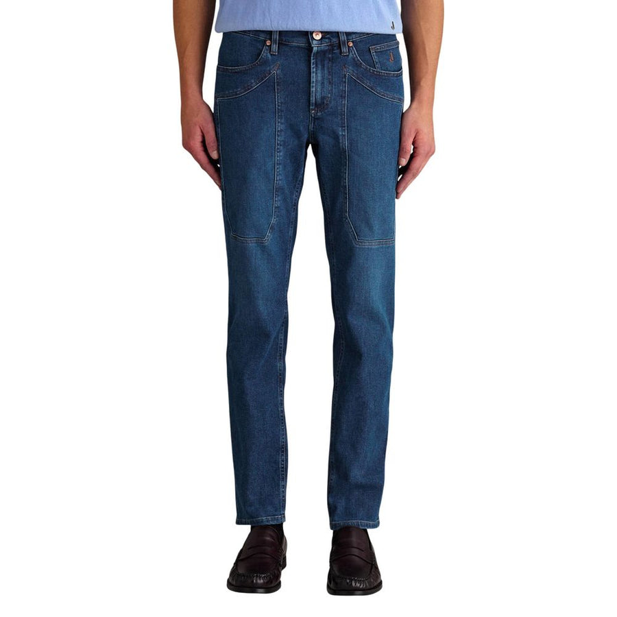 Blue Recycled Cotton Skinny Jeans