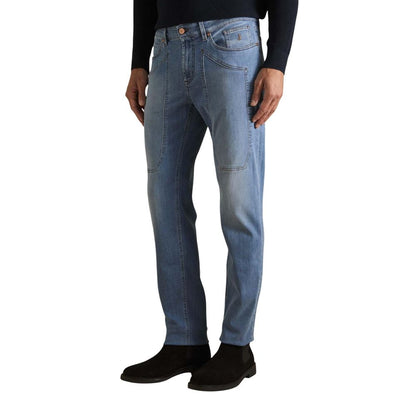 Light Blue Recycled Polyester Skinny Jeans