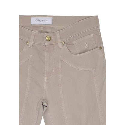 Beige Cotton Skinny Jeans