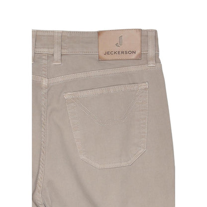 Beige Cotton Skinny Jeans
