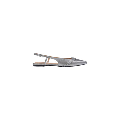 Gray Polyester Platform Pumps