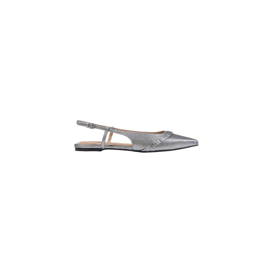 Gray Polyester Platform Pumps