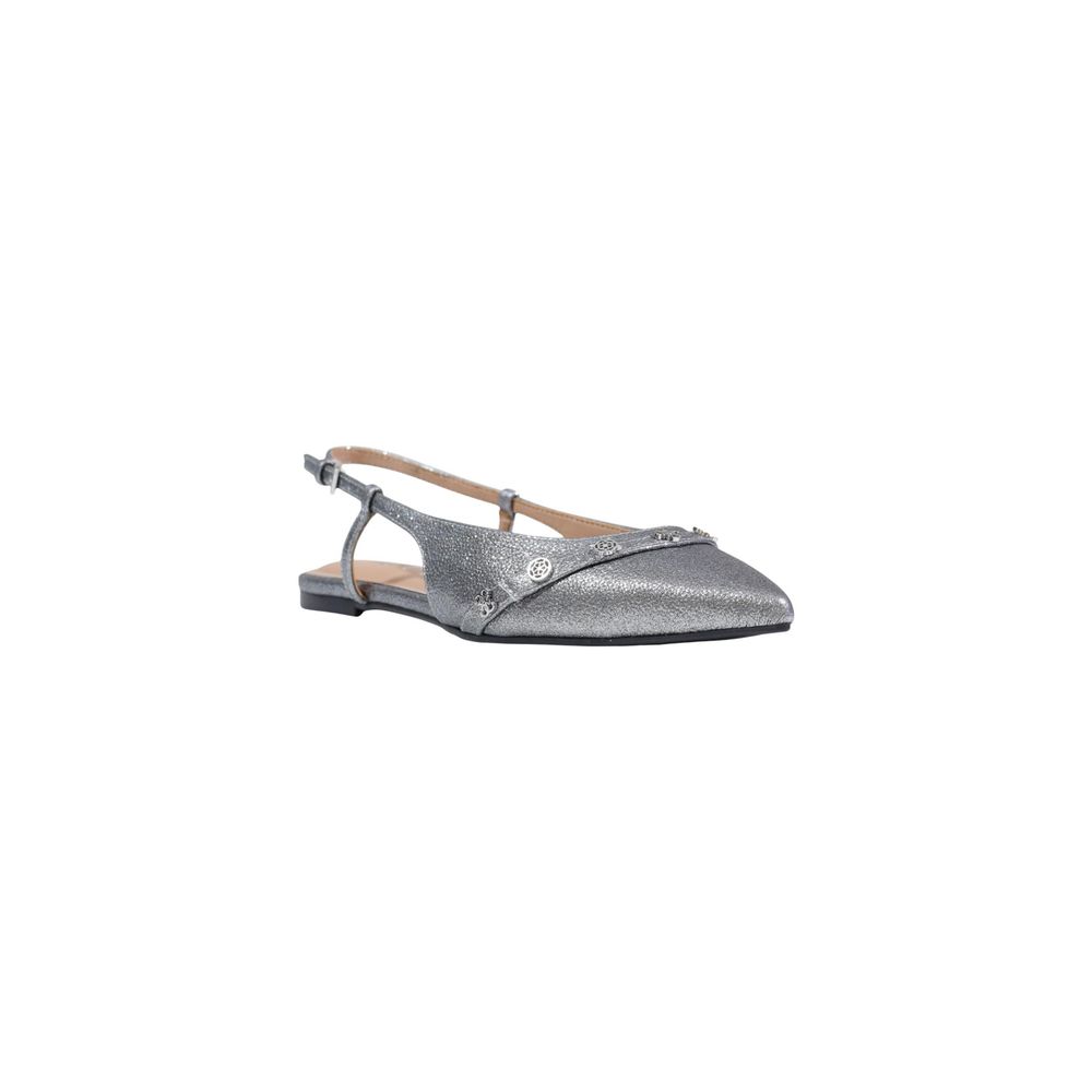 Gray Polyester Platform Pumps