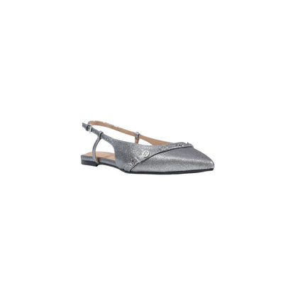 Gray Polyester Platform Pumps