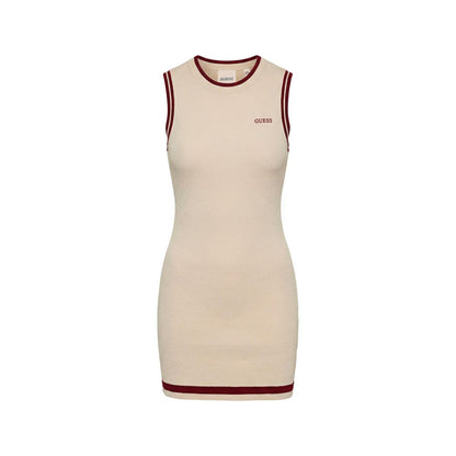 Beige Viscose Midi Dress