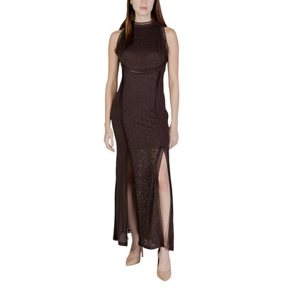 Brown Polyamide Long Dress