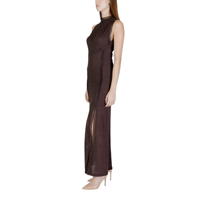 Brown Polyamide Long Dress