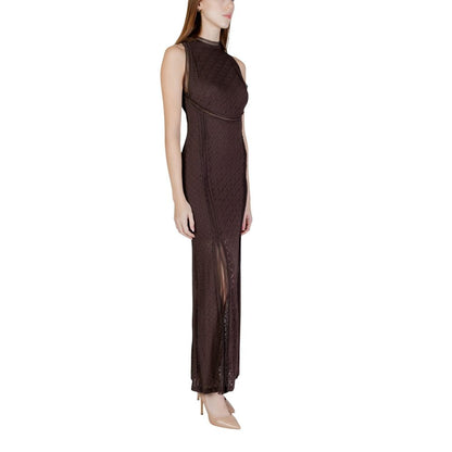 Brown Polyamide Long Dress