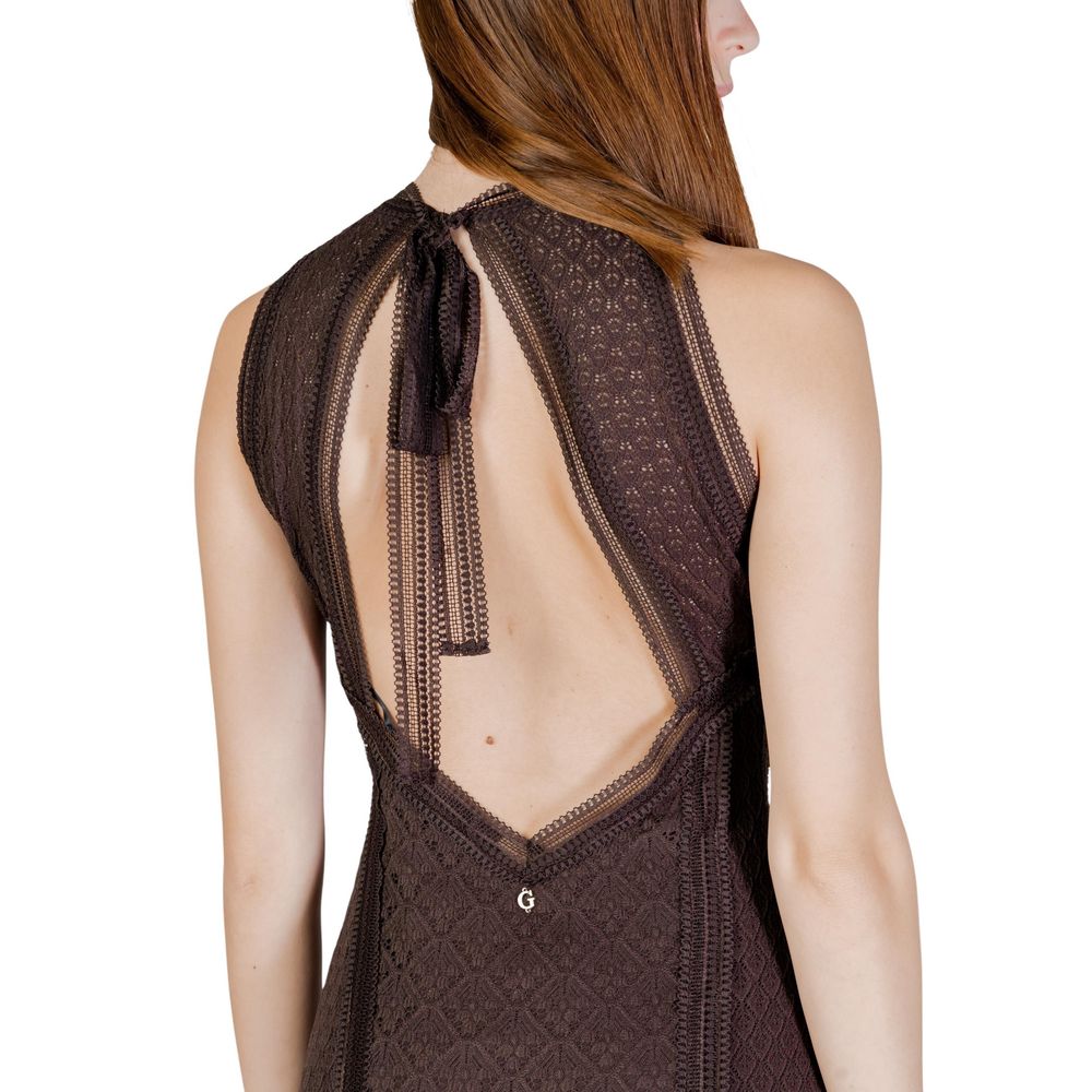 Brown Polyamide Long Dress