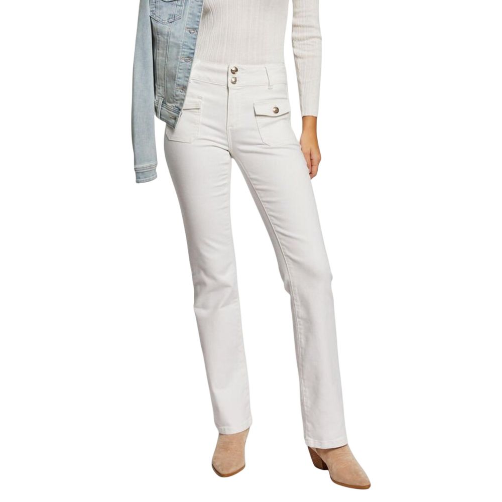 Beige Cotton Skinny Jeans