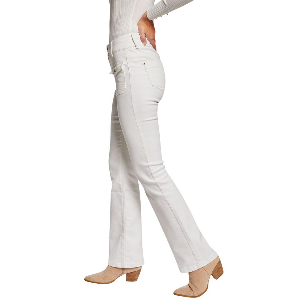 Beige Cotton Skinny Jeans