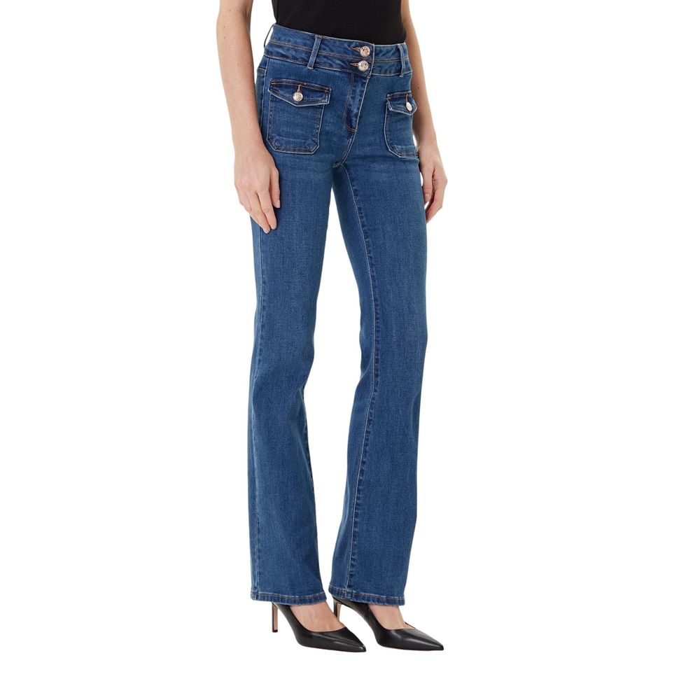 Light Blue Cotton Bootcut Jeans
