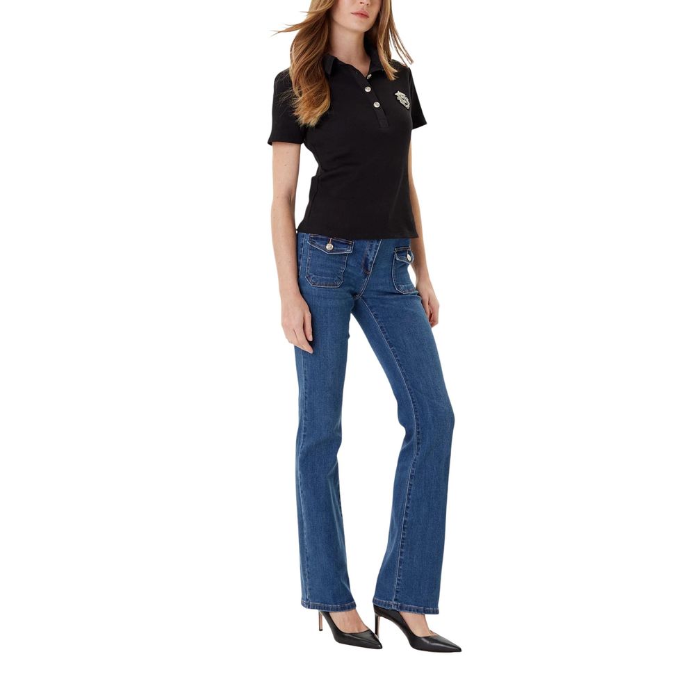 Light Blue Cotton Bootcut Jeans