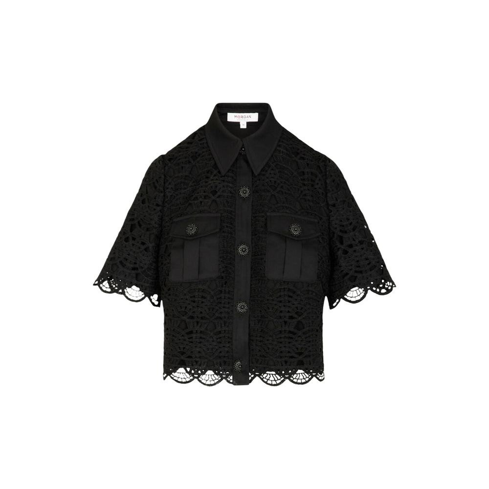 Black Polyester Shortsleeve Shirt