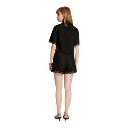 Black Polyester Shortsleeve Shirt