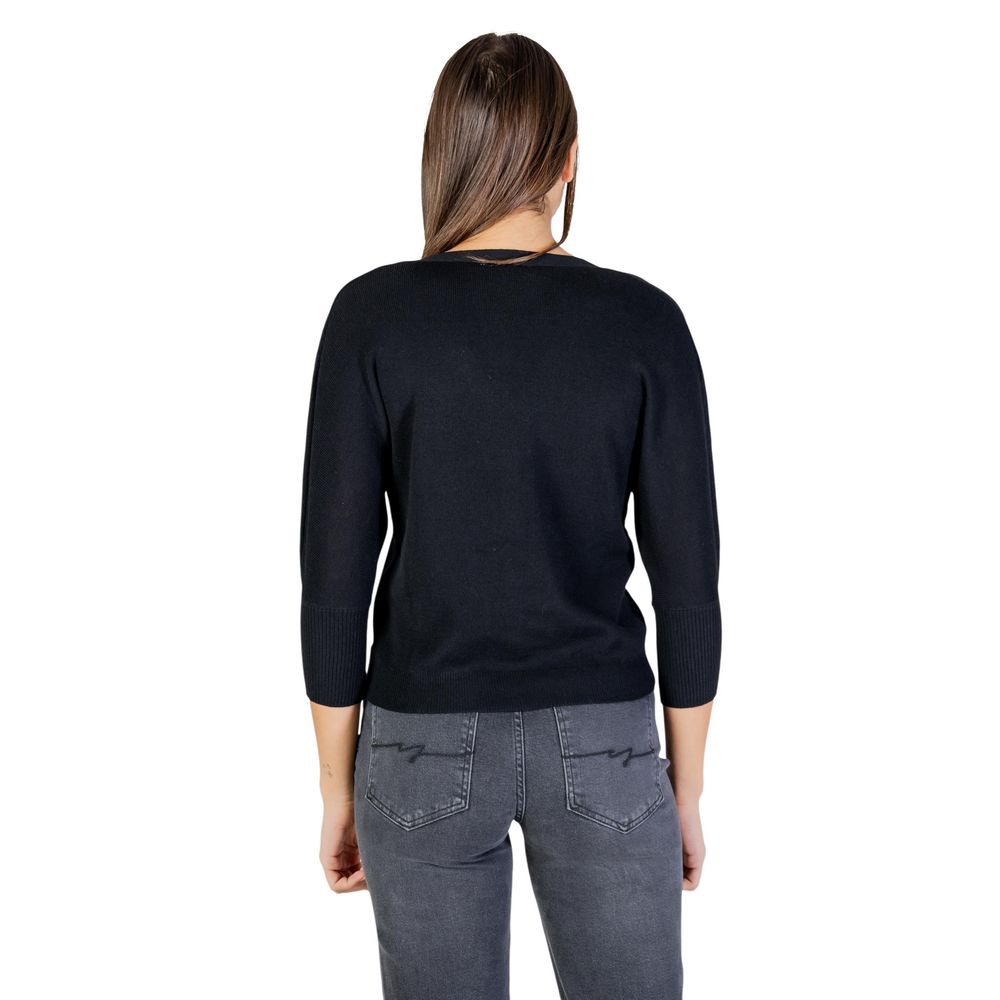 Black Polyester Cardigan