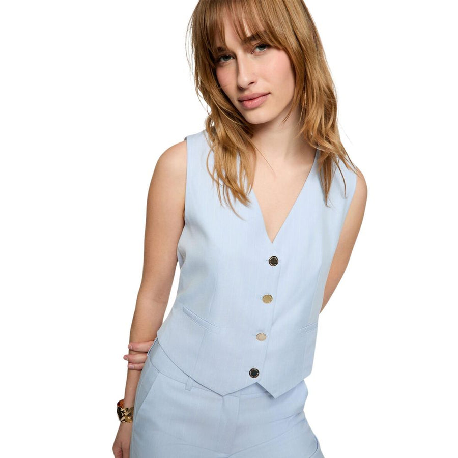 Blue Polyester Waistcoat