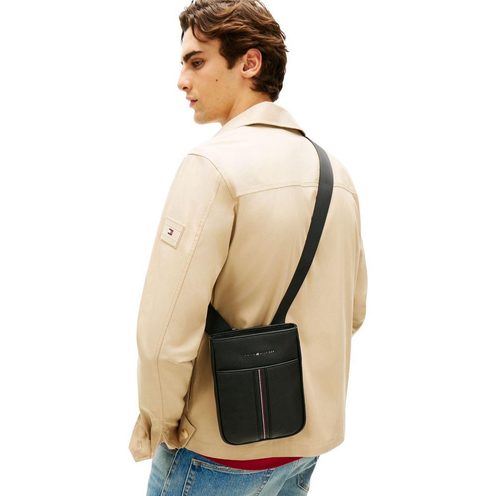 Black Polyethylene Crossbody Bag