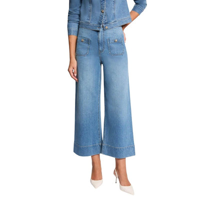 Light Blue Cotton Bootcut Jeans